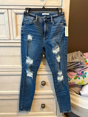 PacSun Dark Blue Ripped Skinny Jeans